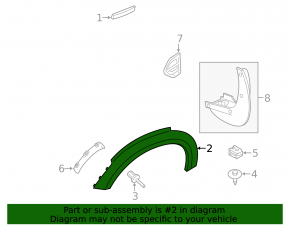 Front left fender arch lining for Mini Cooper Countryman F60 17-24 for parking sensors