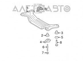 Rear subframe burr right Lexus RX330 RX350 RX400h 04-09 FWD