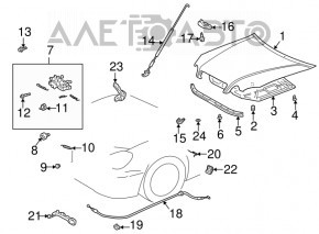 Right hood hinge for Lexus IS200 IS300 99-05
