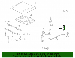 Left hood hinge for Lexus LX 98-07