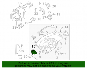 Front panel air duct deflector left VW Tiguan 09-17