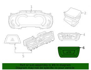 Button for opening the trunk lid BMW 7 G11 G12 16-22 interior