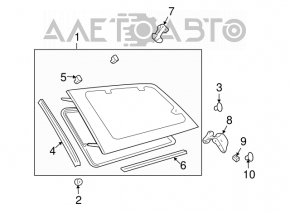 Fixed rear right window glass for Toyota Sienna 2010