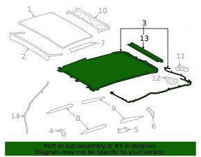 Sunroof mechanism frame Lexus ES250 ES300h ES350 19-21 under panorama