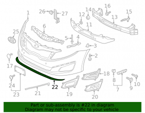 Front Bumper Lip Kia Optima 14-15 USA