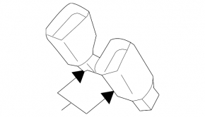Rear seat belt latch, 3rd row, left, Nissan Pathfinder 13-16, beige