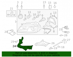 Front bumper mount under the headlight, inner left, Audi A5 08-12