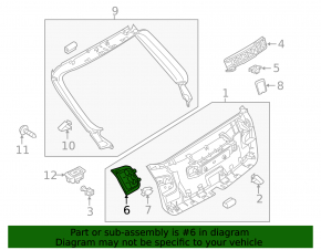 Right trunk door trim plug for Audi Q3 8U 15-18, black, scratches
