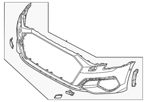 Bare front bumper for Audi S3 22-24