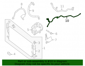 Nissan Leaf 13-17 S air conditioner heater-condenser tube without dehumidifier