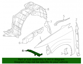 Front right fender bracket for Nissan Murano z53 25-26