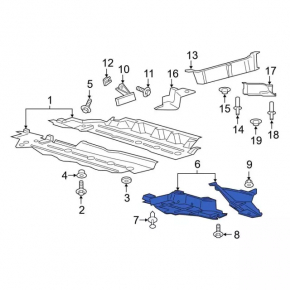 Right underbody protection Lincoln Nautilus 19-23