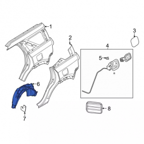 Rear left fender liner Ford Bronco Sport 21-25