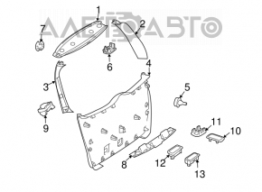 Lower tailgate trim for Mercedes X164 GL, beige