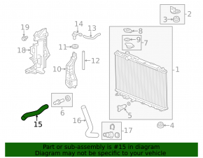 Upper Coolant Hose Acura ILX 13-15