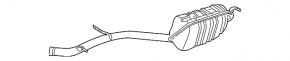 Muffler rear part with barrel left Mercedes W211 E350