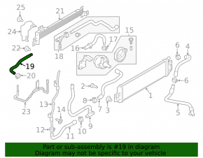 Radiator pipe intercooler left Infiniti Q50 16-24 3.0T first