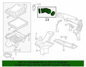 Air duct Chevrolet Impala 14-19 2.5 corrugated
