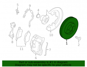 Volvo S60 15-18 Front Left Brake Disc with Slots, 370mm