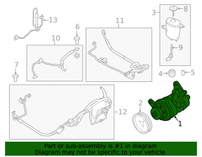Power steering pump BMW 5 F10 10-16 AWD under DynamicDrive
