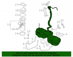 Fuel tank Audi Q7 16-19 2.0T, 3.0T
