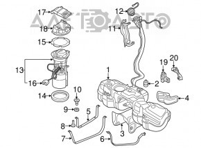 Fuel tank Audi Q7 16-19 2.0T, 3.0T