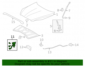 Toyota Rav4 06-12 hood lock release handle under the hood