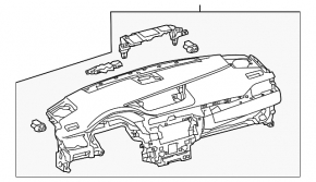 Dashboard front panel bare Lexus ES300h ES350 13-18 black