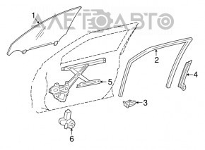 Front left door glass for Lexus IS 14-20