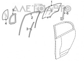 Window lifter with motor rear right Honda Civic 4d 06-09