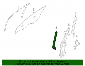 Front Right Door Glass Guide Nissan Rogue 14-20 Front