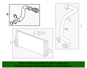 Intercooler pipe right Chevrolet Malibu 16- 1.5T type 2