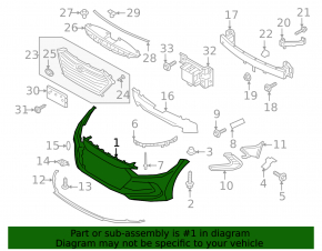 Front bare bumper Hyundai Elantra AD 17-18 pre-rest under hook FPS