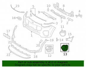 Front bumper grille left Kia Sportage 20-22 for halogen fog lights, gloss black
