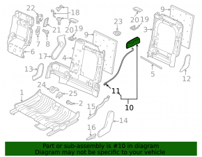 Rear left seat lowering handle Audi Q5 8R 09-17 gray, with cable