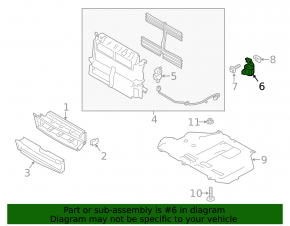Bracket for radiator deflector blinds left Ford C-max MK2 13-18 plastic
