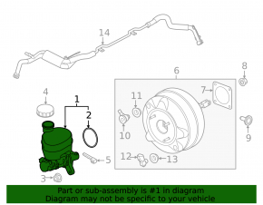Master Brake Cylinder with Reservoir Ford Mustang mk6 15- Without Cover