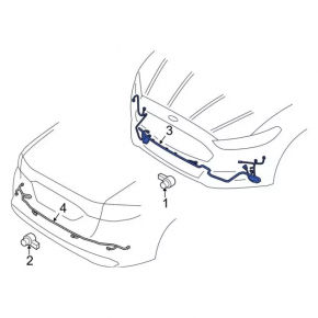 Ford Fusion mk5 19-20 rear bumper wiring for parking sensors, missing main and parking sensor components
