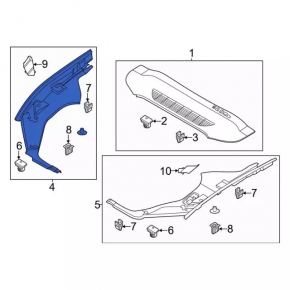 Right underhood trunk trim Ford Mustang Mach-E 21-23