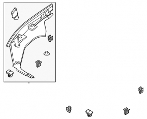 Right underhood trunk trim Ford Mustang Mach-E 21-23