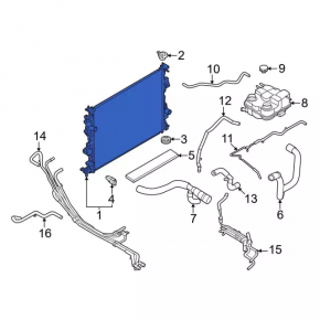 Inverter radiator rear Ford Escape MK4 20- hybrid, plug-In