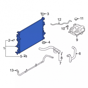 Inverter radiator rear Ford Escape MK4 20- hybrid, plug-In