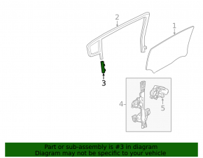 Rear left door glass guide Chevrolet Volt 11-15 type 1