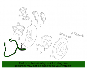 ABS sensor rear right Chevrolet Impala 14-20