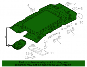 Volvo XC60 22-25 headliner for panoramic windows, gray