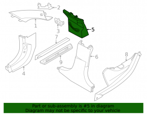 Center pillar trim upper belt left BMW i4 22-26 black