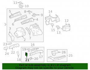 Front left side member nose for Lexus RX350 RX450h 16-22