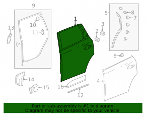 Door bare rear left Acura MDX 14-20