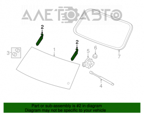 Left tailgate glass hinge Jeep Grand Cherokee WK2 11-13