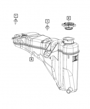 Coolant expansion tank for Dodge Challenger 15-23 6.2, 6.4